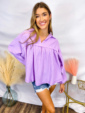 The Southern Charm Top - Lavender