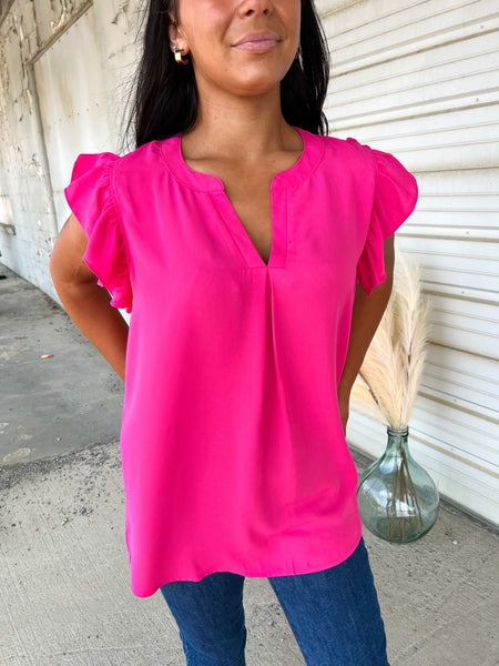 The All Fluffed Out Top - Fuchsia