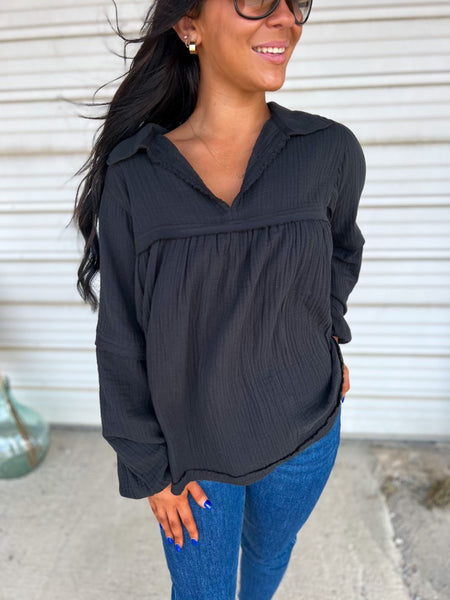 The Southern Charm Top - Black