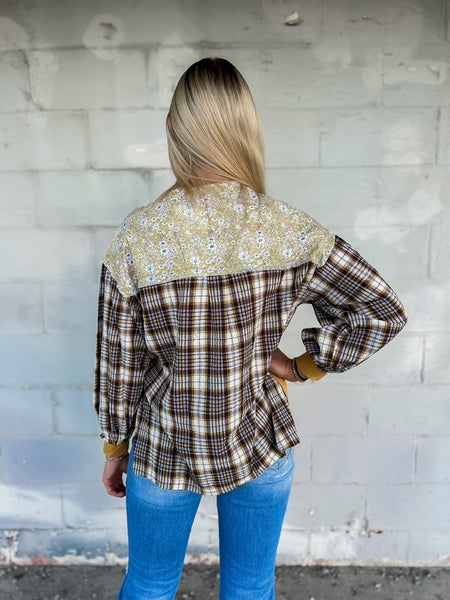 The Florals and Flannels Top - Yellow