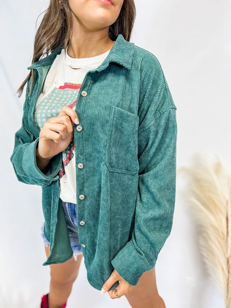The Laken Button Up - Tree Green