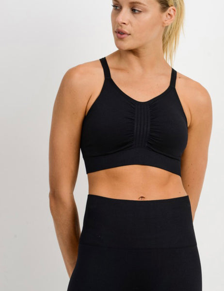 Black Strappy Sports Bra