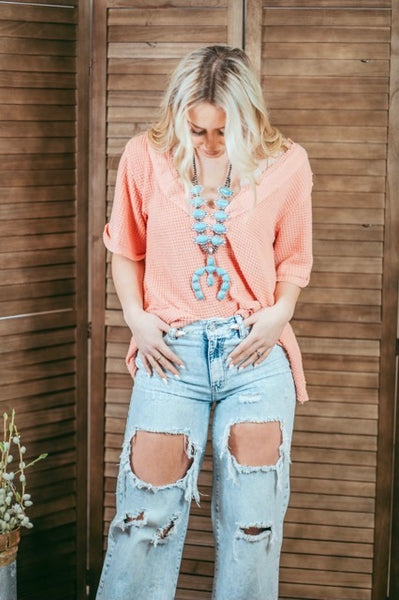 The Dolly Top - Coral