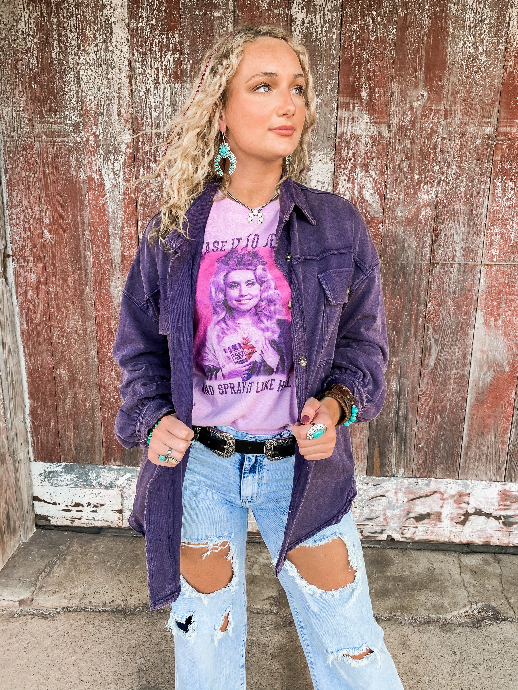 The Madison Shacket - Navy