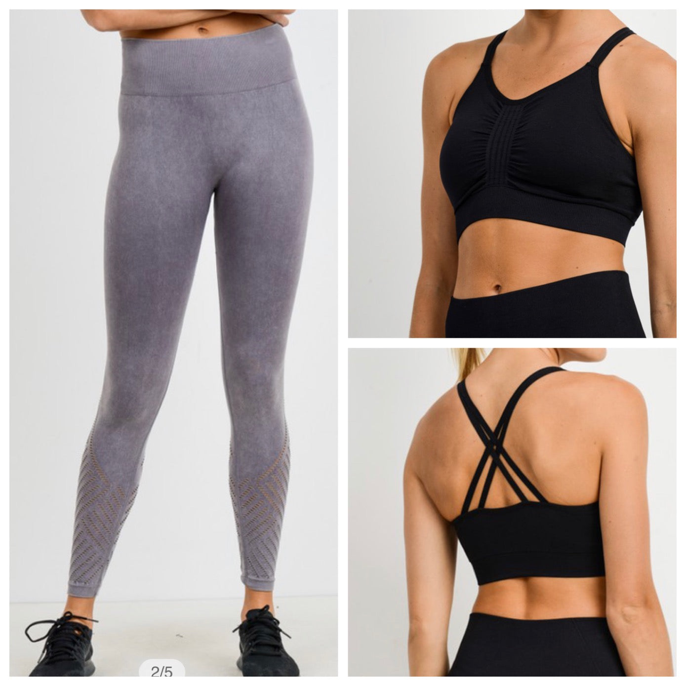 Black Strappy Sports Bra